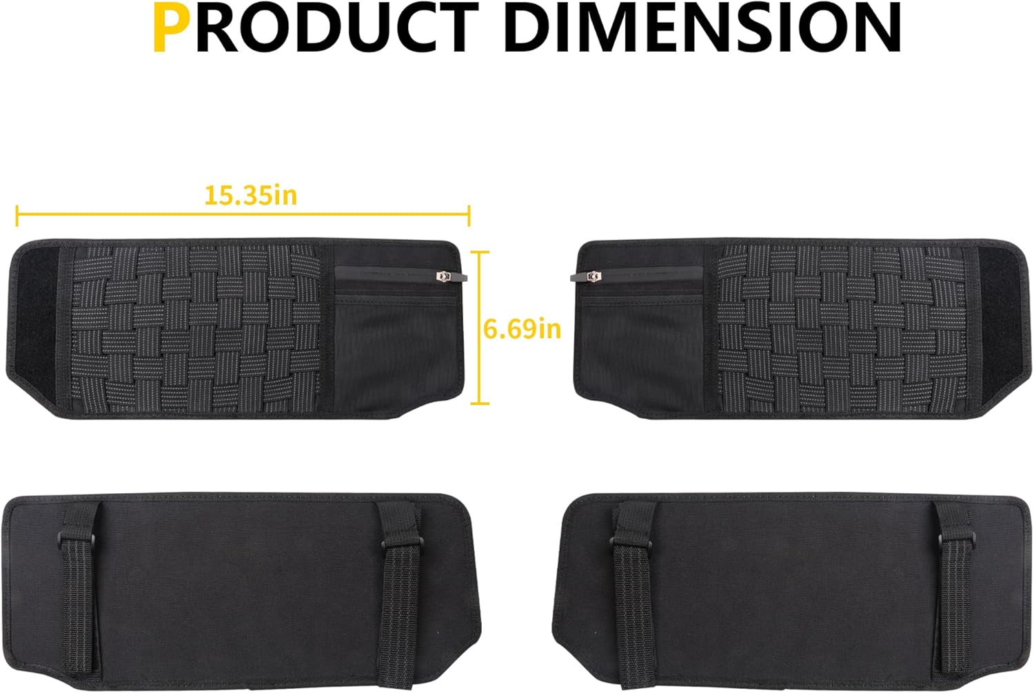 Tactical Sun Visor Organizer Visor Storage Compatible with 2021 2022 2023 2024 2025 Ford Bronco 2/4 Door Accessories Car Sun Visors Sunglasses Holder Webbing Molle Panel, 2x Driver Passenger