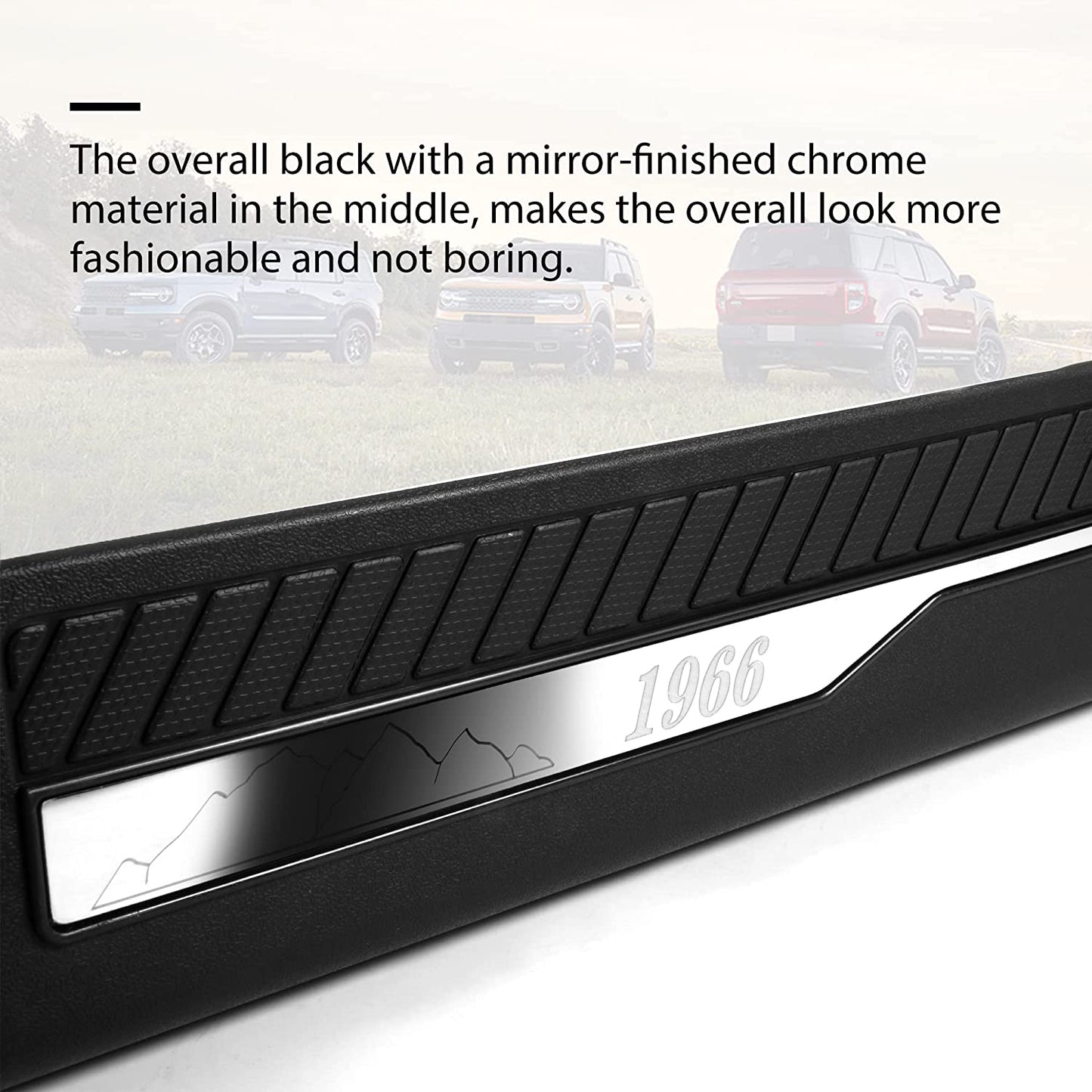 4Pcs Car Door Sill Guard Protector Compatible with Ford Bronco 4 Door 2021 2022 ABS Replacement Welcome Pedal Scuff Plate Entry Guard Sill Plate Anti Slip and Scratch Accessories