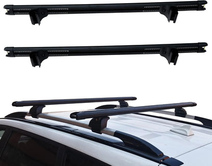 Adjustable Roof Rack Cross Bars, 53 Inches Heavy Duty 180 lbs Aluminum Roof Rack with Raised Side Rail Gap Compatible with Toyota Rav4 Jeep SUVs
