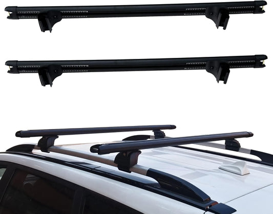 Adjustable Roof Rack Cross Bars, 53 Inches Heavy Duty 180 lbs Aluminum Roof Rack with Raised Side Rail Gap Compatible with Toyota Rav4 Jeep SUVs