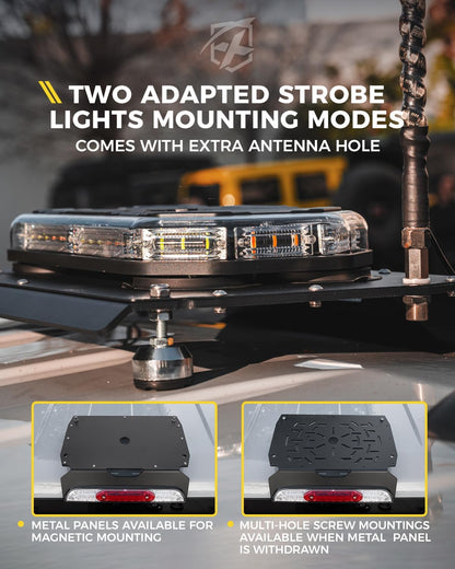 Xprite Drill-Free Light Bar Cab Mount,Magnetic Strobe Light Bar Mount Bracket Compatible with Ford F150 (2015+), Ford F250 - F550 (2017+) Replace for Ford Accessories