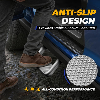 Universal Aluminum Side Step with Mounting Brackets for Pickups & Trucks