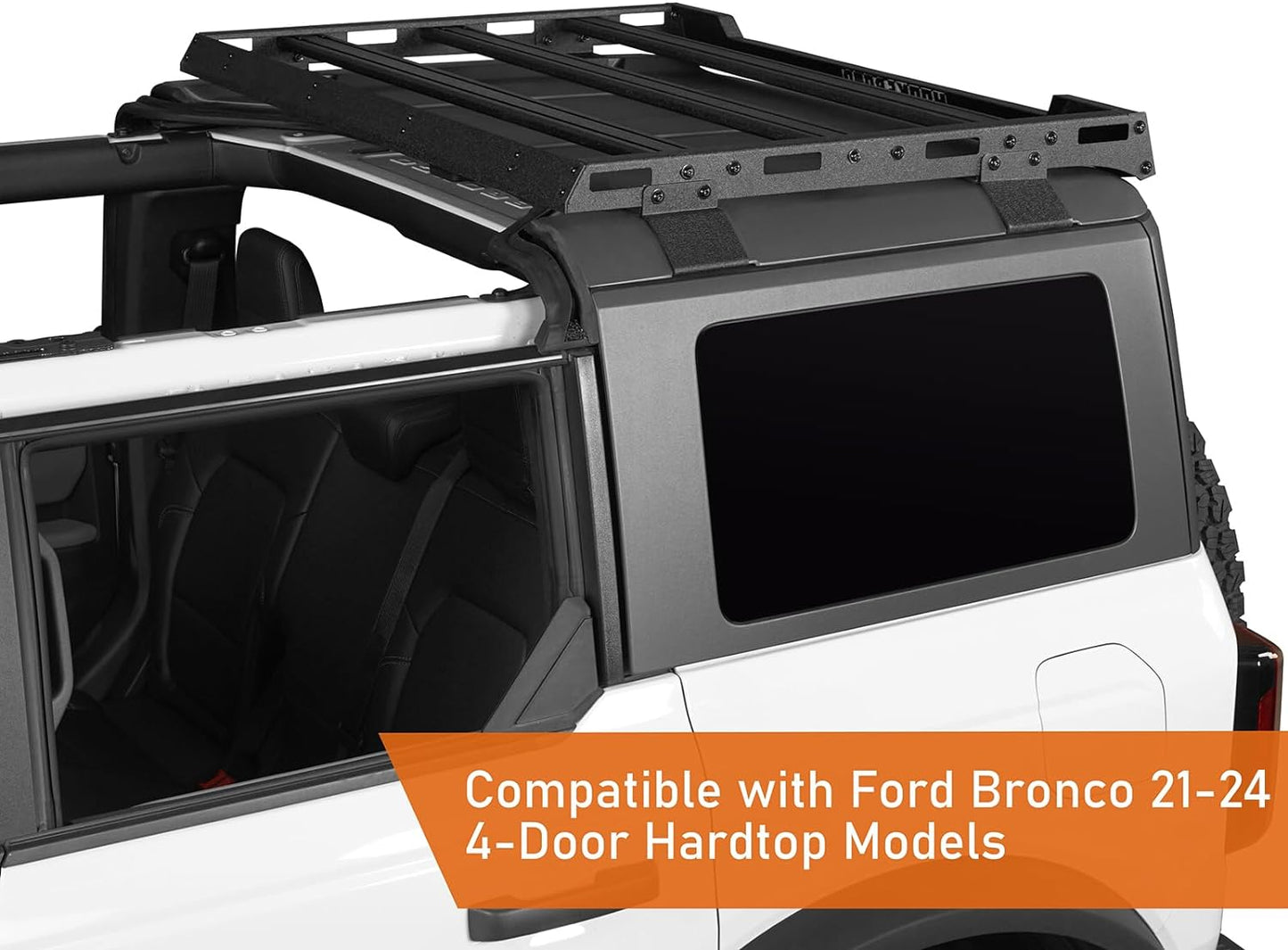 Half Short Roof Rack Rear Cargo Basket Crossbar for 2021 2022 2023 2024 Ford Bronco 4 Door Hardtop (Exclude Bronco Sport)