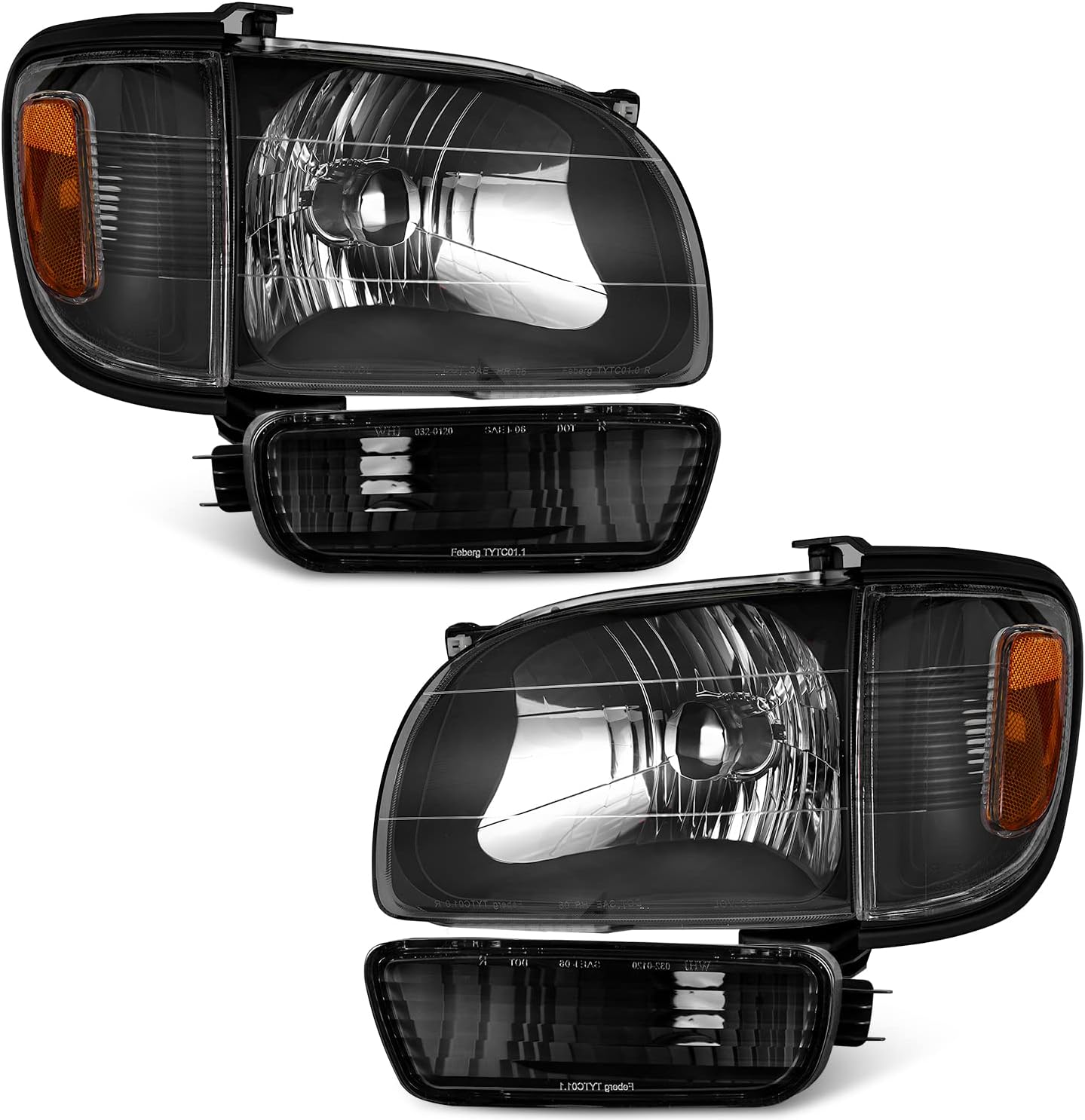 For 2001-2004 Toyota Tacoma Headlights Assembly Replacement Headlight+Corner Parking Signal Lights+Bumper Light