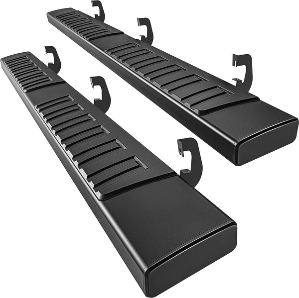 6 inch Running Boards Compatible with 2007-2018 Chevy Silverado/GMC Sierra 1500, 2007-2019 2500HD 3500HD Double/Extended Cab, Textured/Side Step/Nerf Bars (Incl. 2019 Sierra 1500 Limited) - OMOTOR