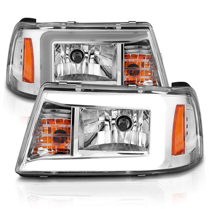 2Pcs LED Tube Black Replacement Headlights Corner Lamp Set for Ford Ranger 2001-2011