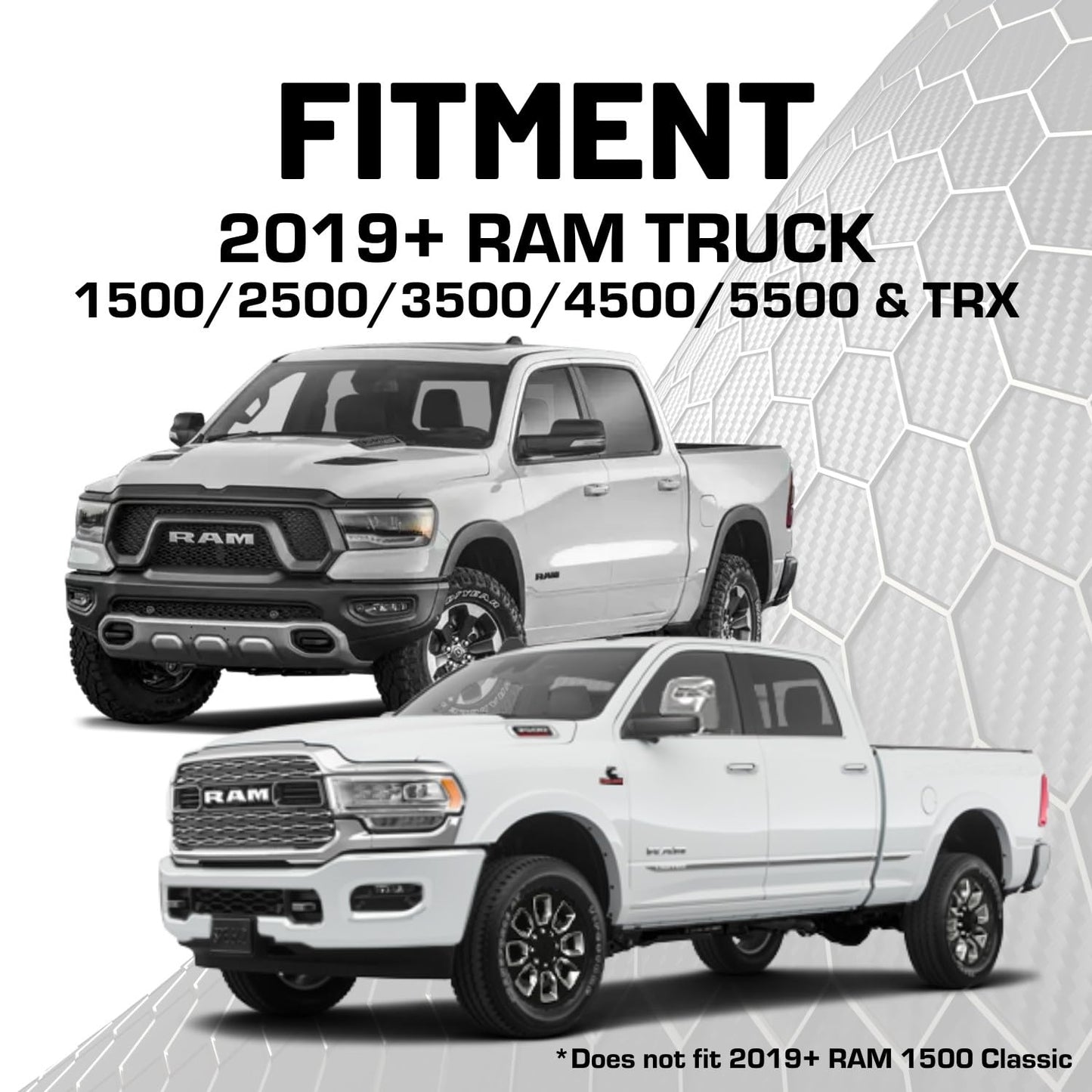 Multiple Device Metal Dash Mount Cell Phone Holder Compatible with 2019+ RAM Truck 1500, 2500, 3500, TRX, RHO