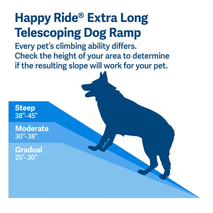 Dog Ramp Extends from 39-71 Inches No Slip High Traction Surface Collapsible and Locking for Easy Storage For Trucks, SUVs, and Cars Weighs Only 13 Pounds - OMOTOR