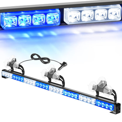 Traffic Advisor Emergency Strobe Light Bar 35Inch 32LED 21 Flash Patterns Directional Safety Warning Lights with Cigar Lighter on Trucks Police Cars Construction Vehicles