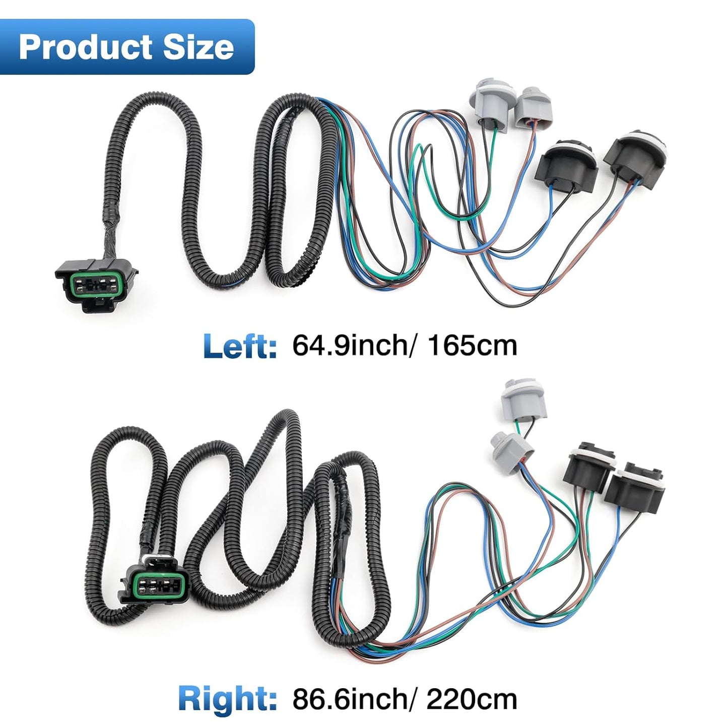 Tail Light Wiring Harness Compatible with 2003-2007 Chevy Silverado 1500 1500HD 2500 2500HD 3500 3500HD Replaces 16531401 16531402