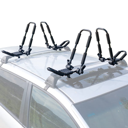 Folding Kayak Rack J-Bar Car Roof Mount for Canoe SUP Surfboard with Straps