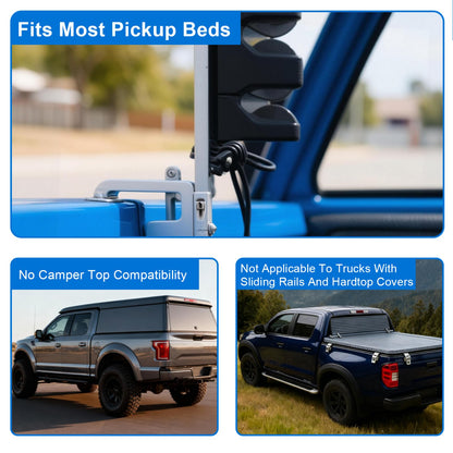 Adjustable Truck Bed Fishing Rod Holder for F150, Silverado, RAM, Tacoma