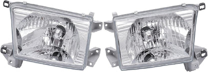 For 1996 1997 1998 1999 2000 2001 2002Toyota 4Runner Headlight Assembly Left Driver Right Passenger Side Pair TO2503128 81150-35300 Clear Halogen