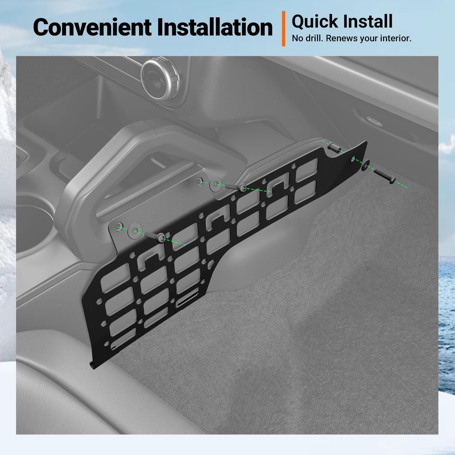 Passenger Side Molle Panel Compatible with 2021-2025 Ford Bronco 2/4 Door