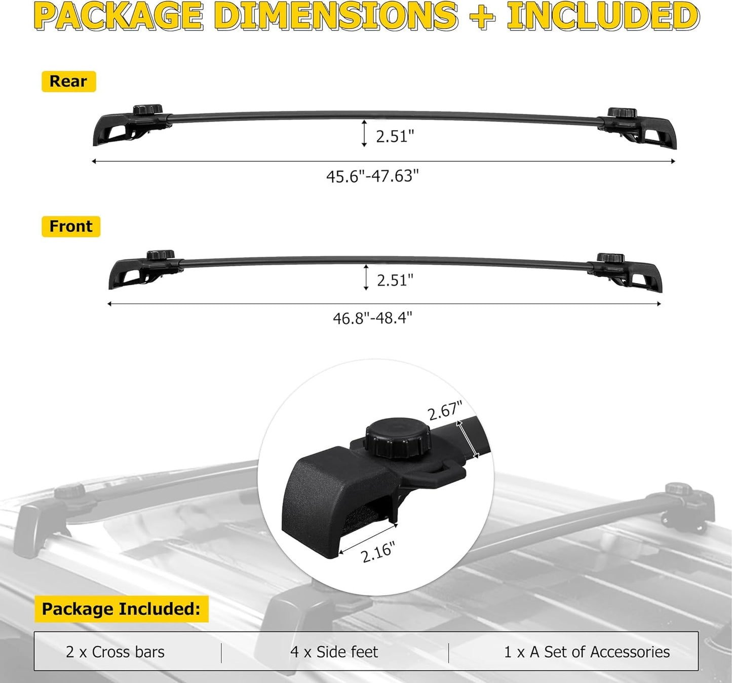 Roof Rack Cross Bars Fit for Jeep Renegade 2015-2023