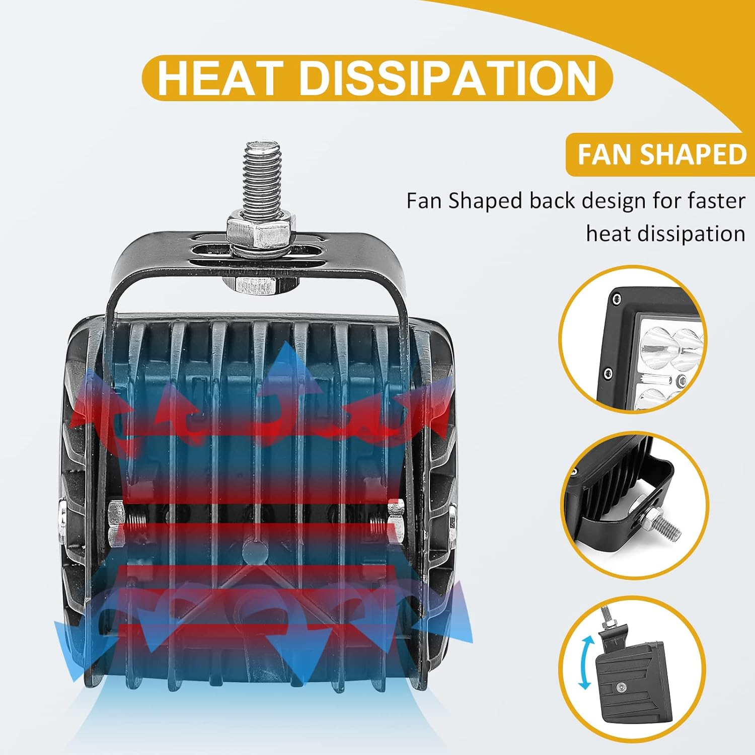 Wsays 2Pcs LED Light Pods & Ditch Hood Hinge LED Pod Mount Bracket w/Wiring Kit Compatible with Toyota 4Runner 2010-2023