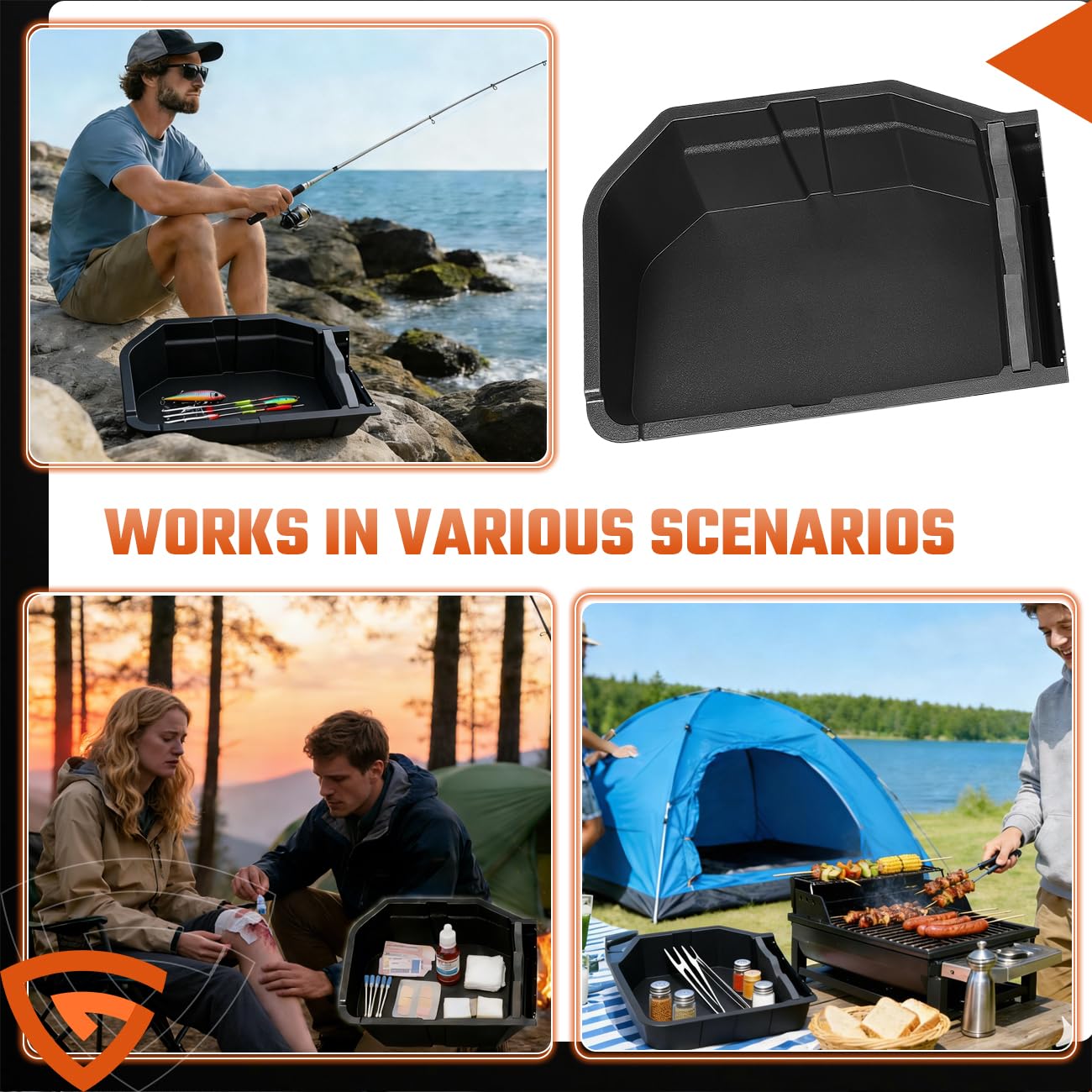 GEARLAST 56 inch Truck Bed Cargo Box, Truck Bed Organizers and Storage,Truck Bed Storage System with Isolation Netting and Tarpaulin, Tailgate-slide Design for Effortless Loading/Unloading