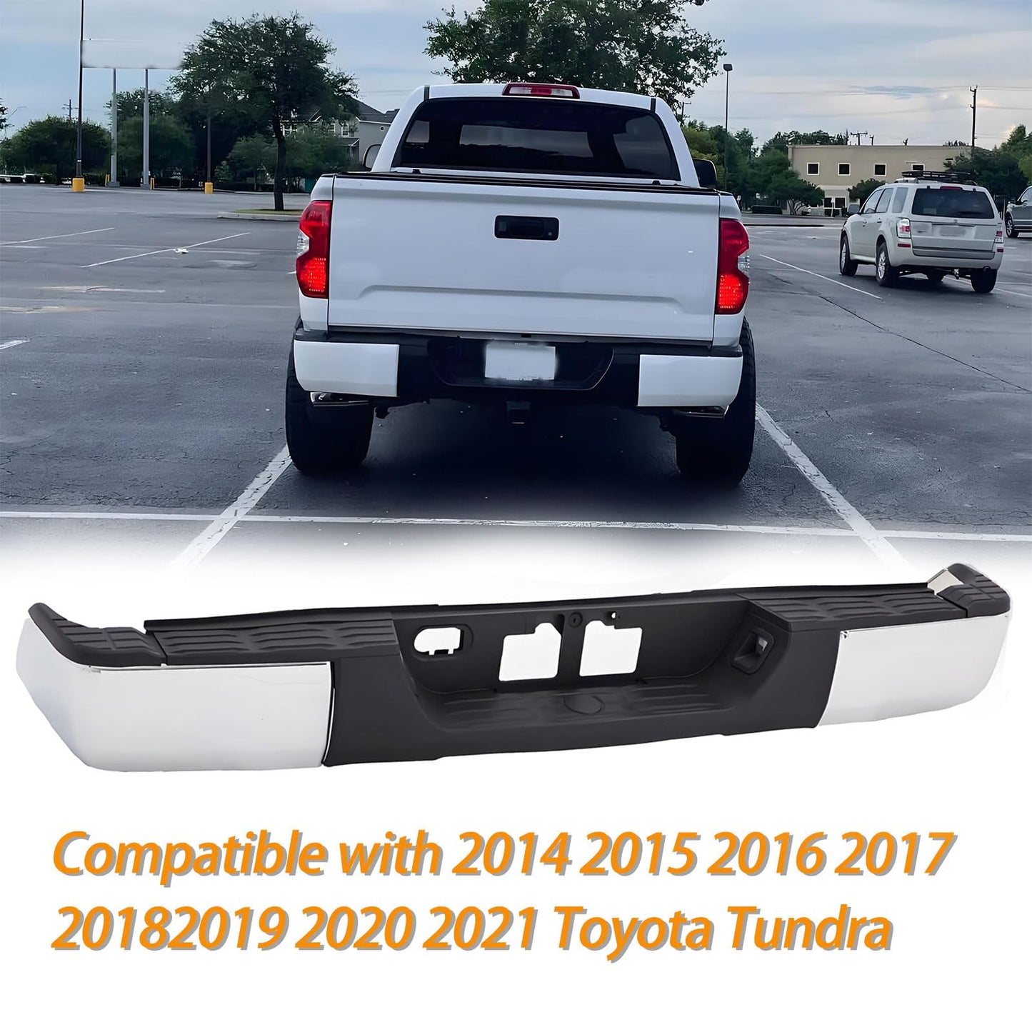 Rear Step Bumper Assembly Compatible with 2014 - 2021 Toyota Tundra