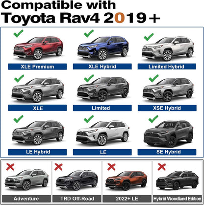 Roof Rack Cross Bars 260lbs Compatible with Toyota RAV4 2019 2020 2021 2022 2023 2024 2025 LE XLE XSE Limited Hybrid Aluminum Lockable Accessories Crossbars (with Flush Fide Rails)