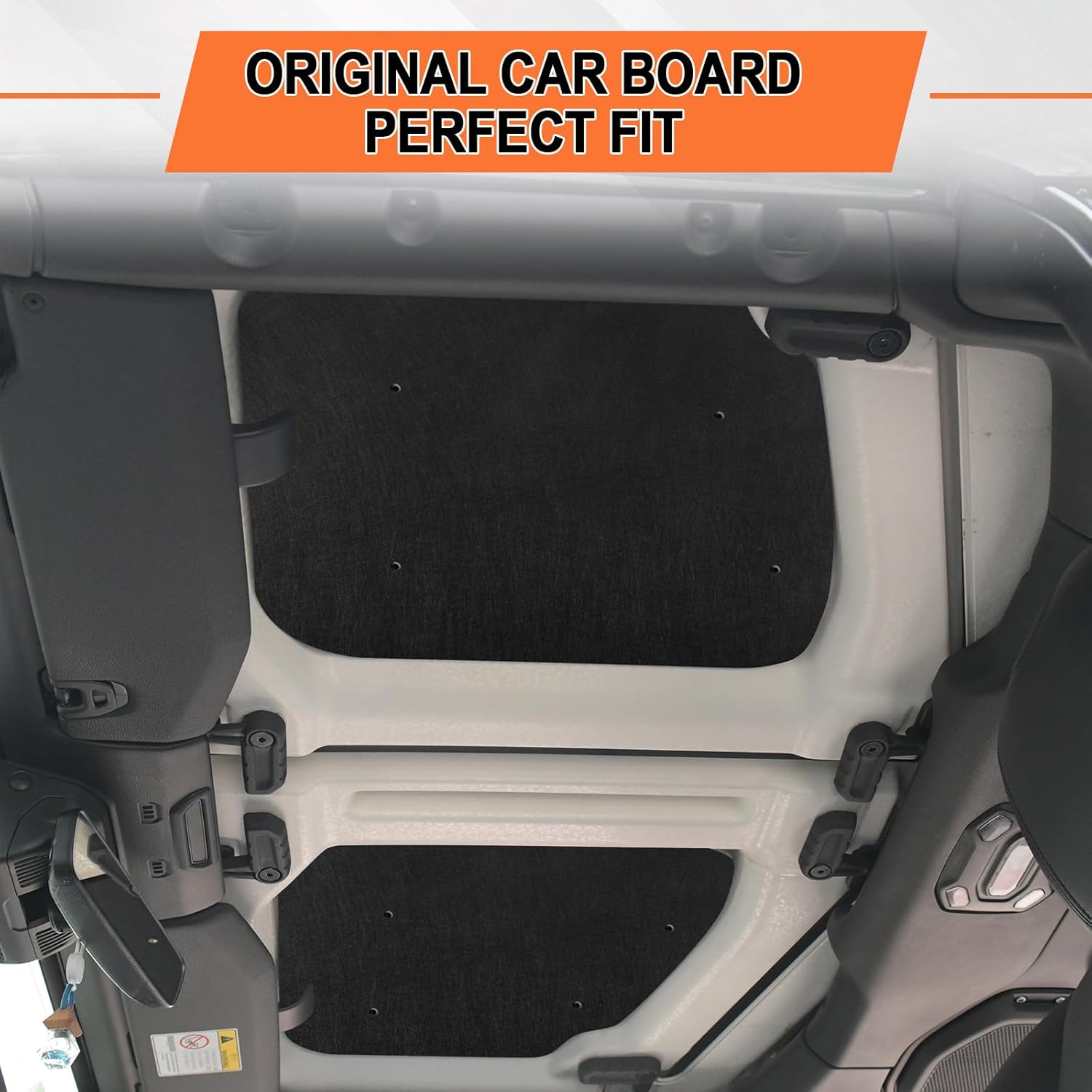 Sound Deadening Hardtop Headliner Kit Compatible with Jeep Wrangler JL 2018-2025 Roof Insulation | 18mm Heat & Noise Shield | NO ROOF Removal | Clip + High-Temp Adhesive (4-Door)