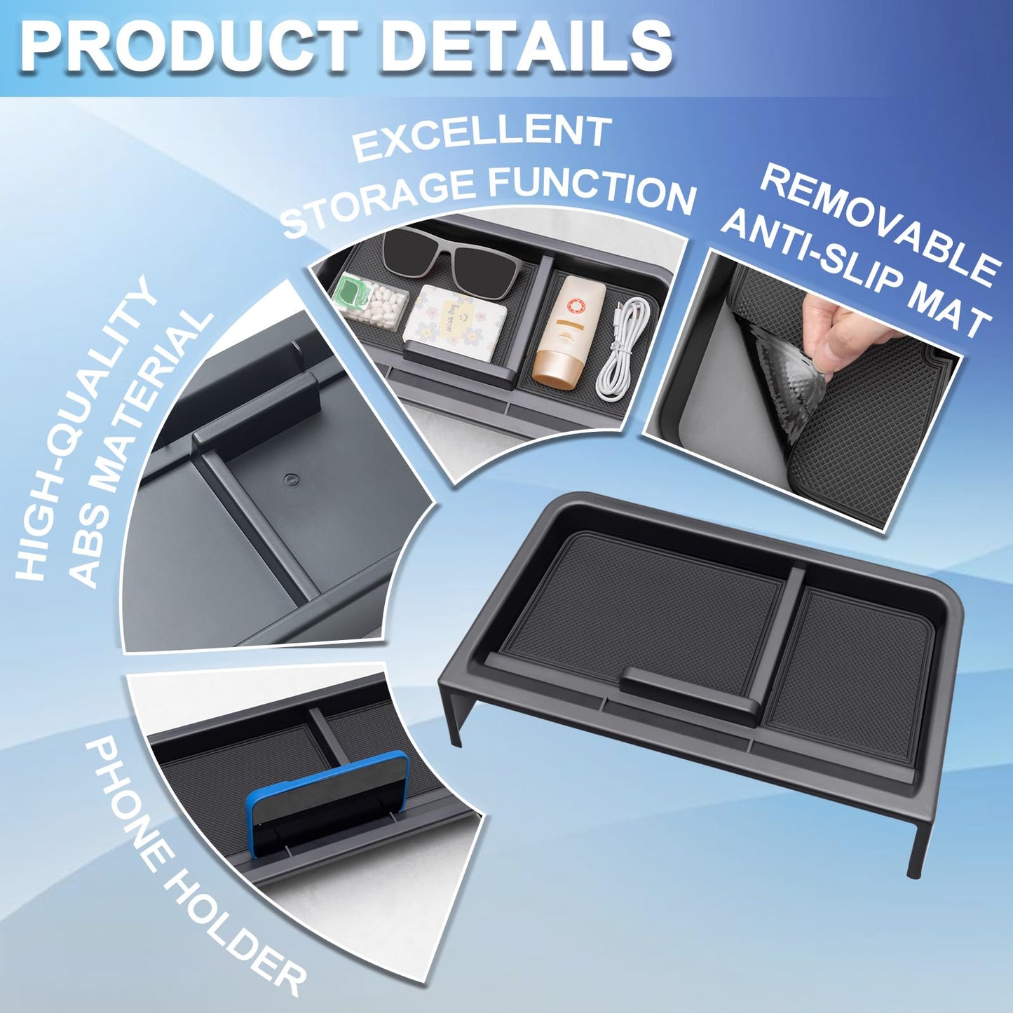 New Dash Tray Phone Holder Compatible with 2025 2026 Toyota Sienna 12.3" Screen (Not for LE Trim with 8" Screen)