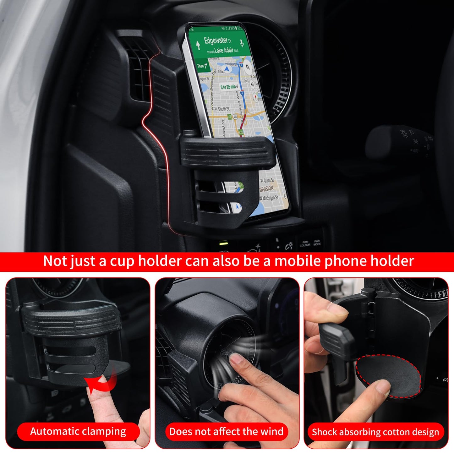 Multifunction Air Vent Cup Holder For Toyota Land Cruiser 250 2024-2026