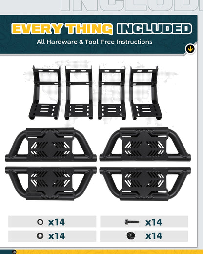 Side Steps Running Boards Compatible with 2015-2026 Ford F150 SuperCrew & 2017-2026 F250 F350 Super Duty