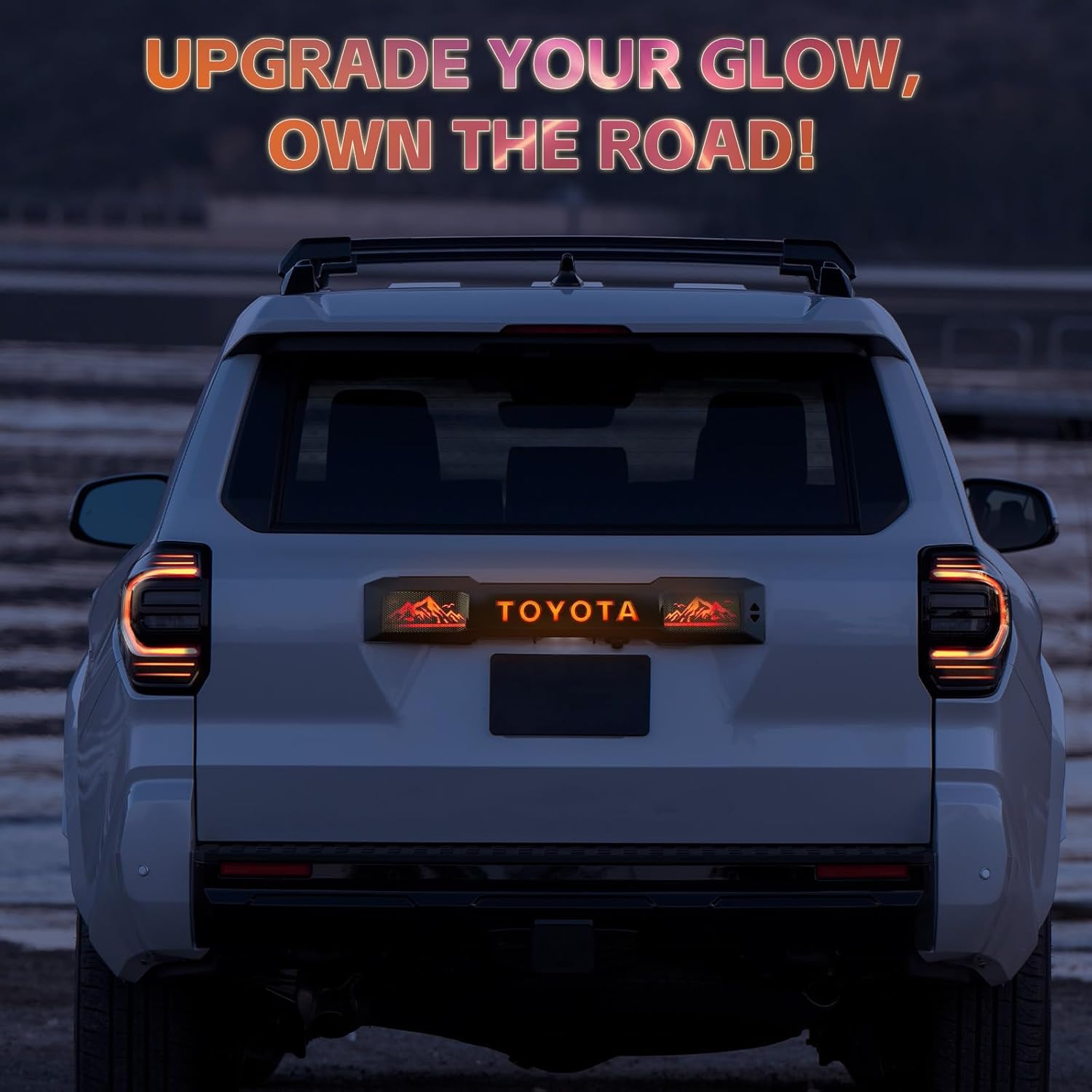 LED Trunk Tail Light for 2025 2026 Toyota 4Runner, Dynamic Flowing Turn Signal, Width Tailgate Ambient Lighting with Snow Mountain, Plug and Play, 2025 4Runner Accessories