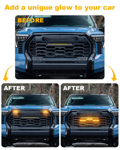 Front Bumper LED Raptor Grill Light for 2019-2025 Toyota Tundra