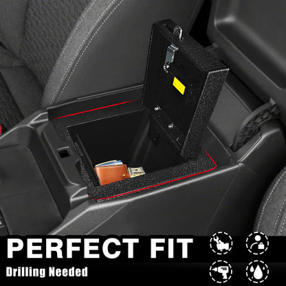 Center Console Gun Safe with Biometric Fingerprint Lock For Ford Ranger 2024 - 2026