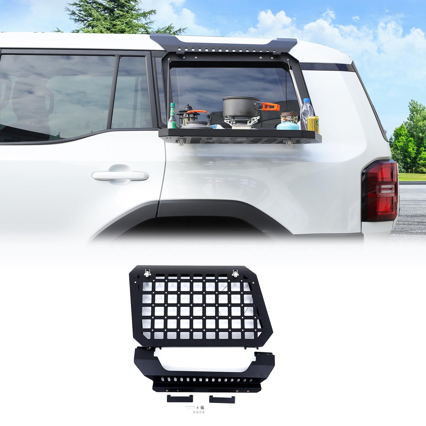 Rear Side Window Storage Molle Panel Compatible with Toyota Land Cruiser Prado 250 J250 LC250 2024 2025