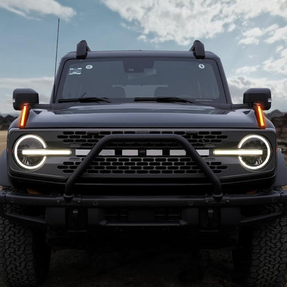 Mabett Trail Sight Light with Built-in Marker Lights for Ford Bronco 2021–2025, Upgrade Hood LED Light Fit for Bronco Accessories 2/4-Door, Turn Signal and Marker Lighting