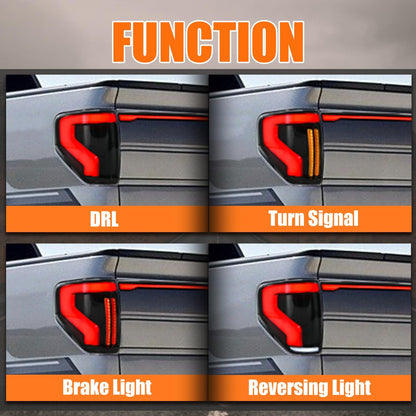 LED Tail Lights for 2009-2014 Ford F150 F-150 Pickup Taillight Assembly with Tailgate Light/Start up Animation/Sequential Turn Signal/Driver & Passenger Side Rear Lamp