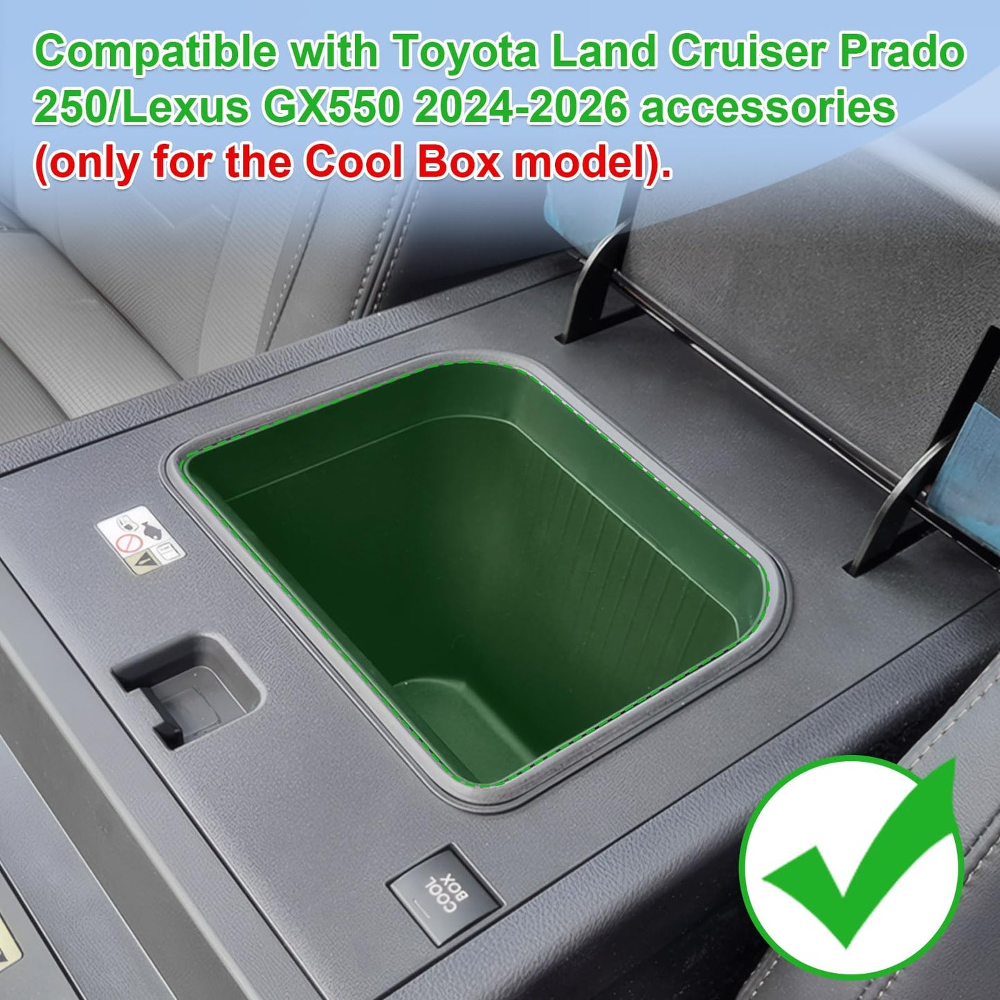 Cool Box Console Organizer Tray for Toyota Land Cruiser Prado 250 / Lexus GX550 2024 - 2026