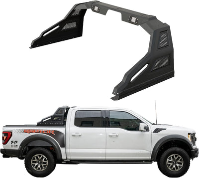 Black RL-B Bed Bar Roll Bar Compatible with 04-25 Ford F-150/ 07-25 Chevrolet Silverado 1500/07-25 Dodge Ram 1500/07-25 GMC Sierra 1500/07-25 Ram 1500/07-25 Toyota Tundra