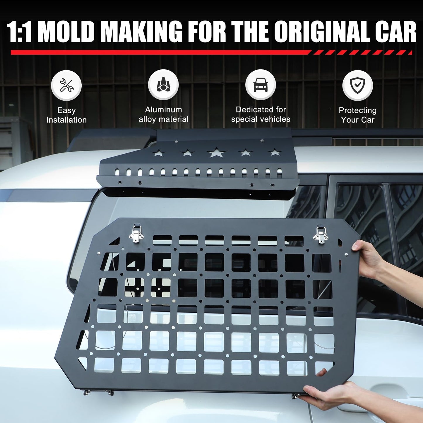 Rear Side Window Storage Molle Panel Compatible with Toyota Land Cruiser Prado 250 J250 LC250 2024 2025