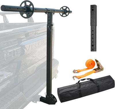 Adjustable Truck Bed Extender Hitch Mount for Trucks & SUV, Kayaks, Ladders, Lumber & Oversized Cargo, Reflective Tape