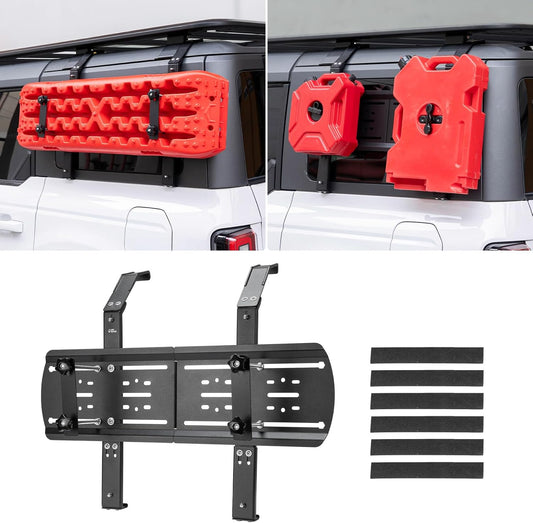 JOYTUTUS Rear Window Storage Molle Panel Kit for Bronco 4-Door | No-Drill Cargo Rack for Recovery Traction Boards Gas Can Shovel Mount | Heavy-Duty Scratch-Resistant Design