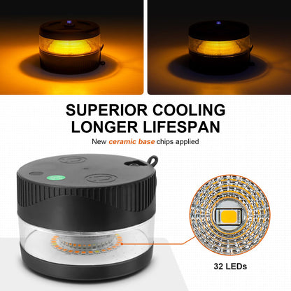 Rechargeable Magnetic Wireless Beacon Light for Trucks, Postal Car Tractor UTV Golf Cart