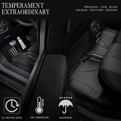 AOMSAZTO Car Floor Mats for Ford Bronco Sport 2021 2022 2023 2024 2025, All Weather Car Floor Mats, 1st & 2nd Row Full Set Floor Liners, Heavy Duty Anti Skid Car Mats, Black