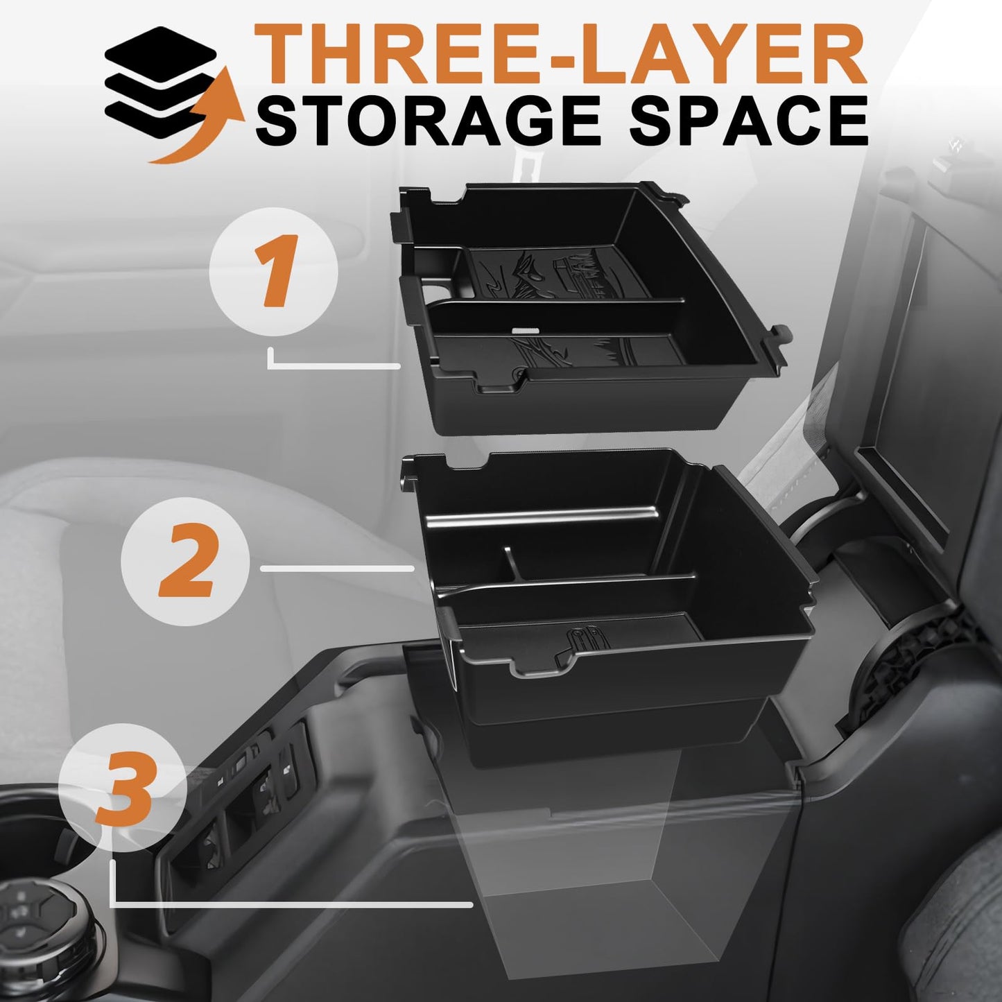 Center Console Organizer Compatible with 2025 2026 Ford Bronco (Not for 2-Door& Manual &Bronco Sport)