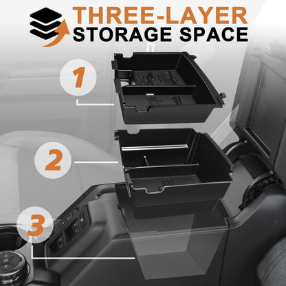 Center Console Organizer Compatible with 2025 2026 Ford Bronco (Not for 2-Door& Manual &Bronco Sport)