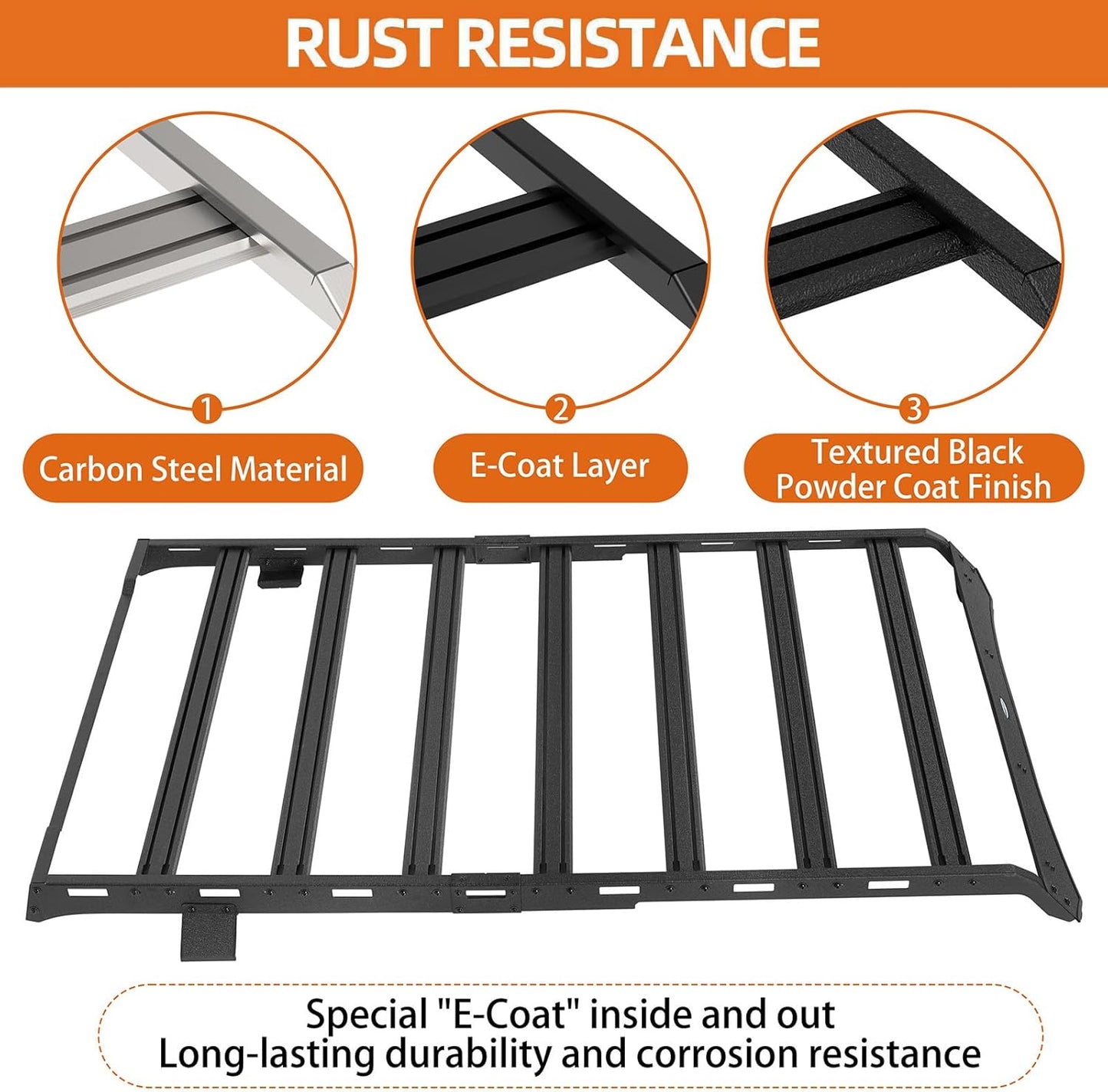 Roof Rack Full Length Cargo Carrier Basket Cross Bars for Ford Bronco 2-Door Hardtop  2021-2026  (Exclude Bronco Sport)