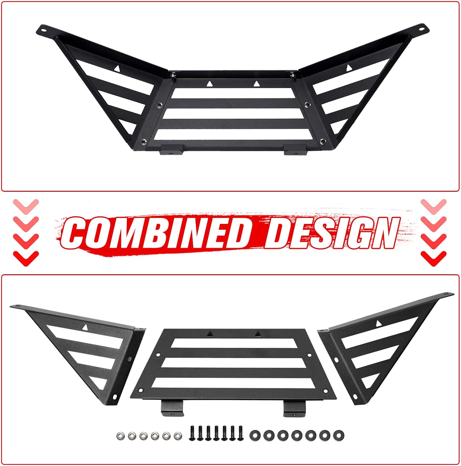 A & UTV PRO Bed Enclosure Tailgate for Polaris RZR PRO XP / XP4 2020 2021 2022 2023 2024, for RZR Turbo R 2022-2024, UTV Heavy Duty Steel Rear Cargo Bed Rack Extender Accessories, Black