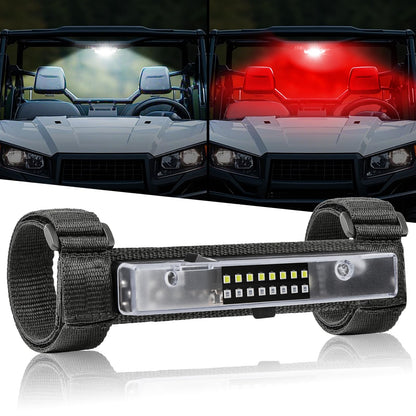 UTV Interior Dome Light, FASTCHOY AUTO UTV Dome Light Battery Powered Universal Roll Bar Mount Lights Roll Cage Dome Lights for ATV SXS Can-Am Polaris Truck - White/Green