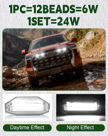 4PCS LED Front Grill Lights for Toyota Tundra 2022-2026 3rd Gen