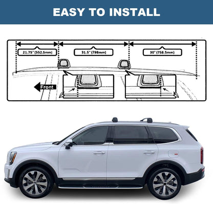 Upgraded Roof Rack Cross Bars Fit for 2019-2024 Kia Telluride S SX SX-P EX Lockable Crossbars for Ski Kayak Bike Basket - OMOTOR