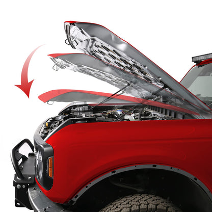 Front Bonnet Hood Lift Supports for Ford Bronco 2021-2026 2/4-Door (Carbon Steel Black)