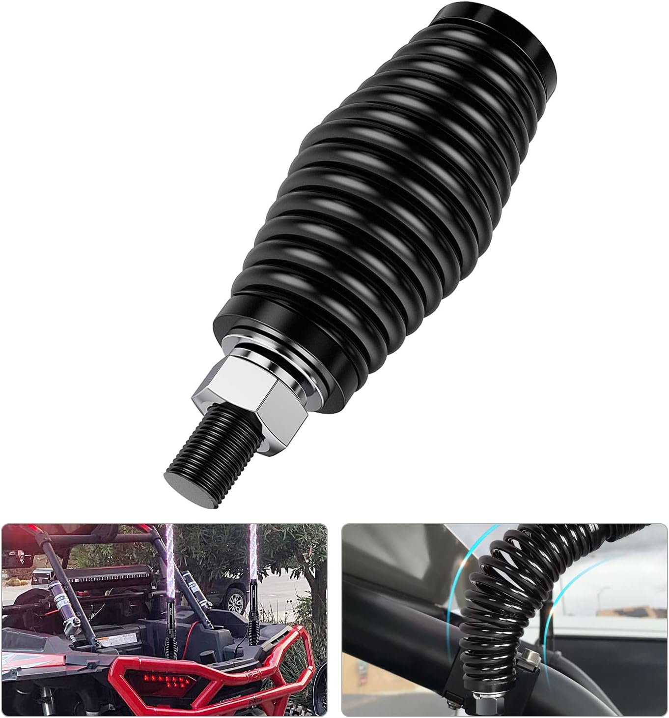 Heavy Duty Barrel Spring Mounting Base for Whip Light Compatible with ATV UTV RZR SXS Can Am Truck Jeep Off Road