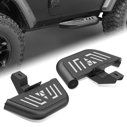 Steel Side Steps Nerf Bars For Jeep Wrangler JL 2018-2026 Jeep Wrangler JK JKU 2018-2023 Unlimited 2 Doors